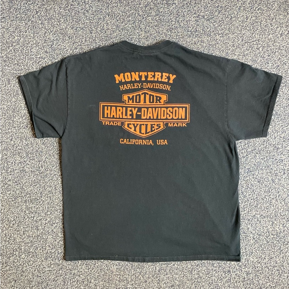Harley-Davidson Black and Orange Short Sleeve Tee